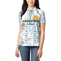 Custom Argentina Football Women Polo Shirt Vamos La Albiceleste Camouflage Style - Wonder Print Shop