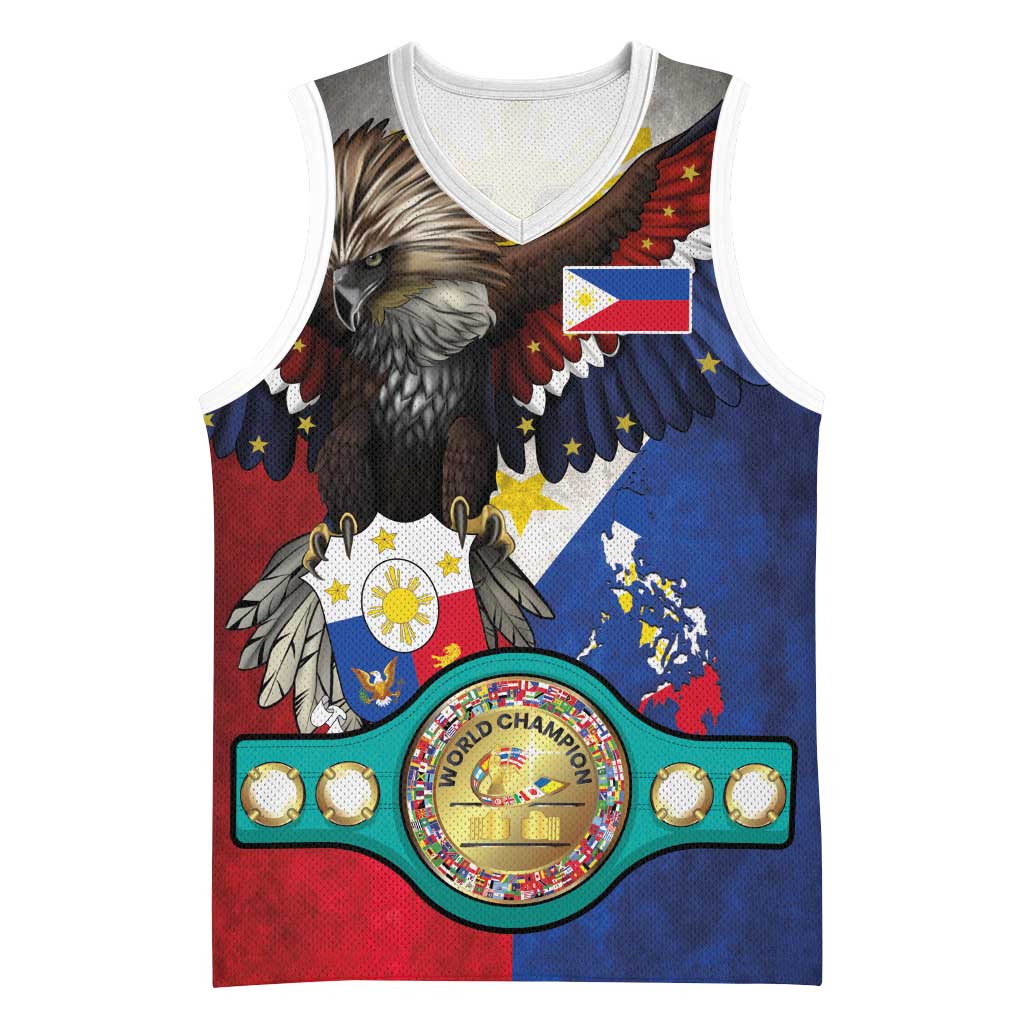 Custom Philippines World Champion Boxing Basketball Jersey Eagle-Grunge Design - Wonder Print Shop