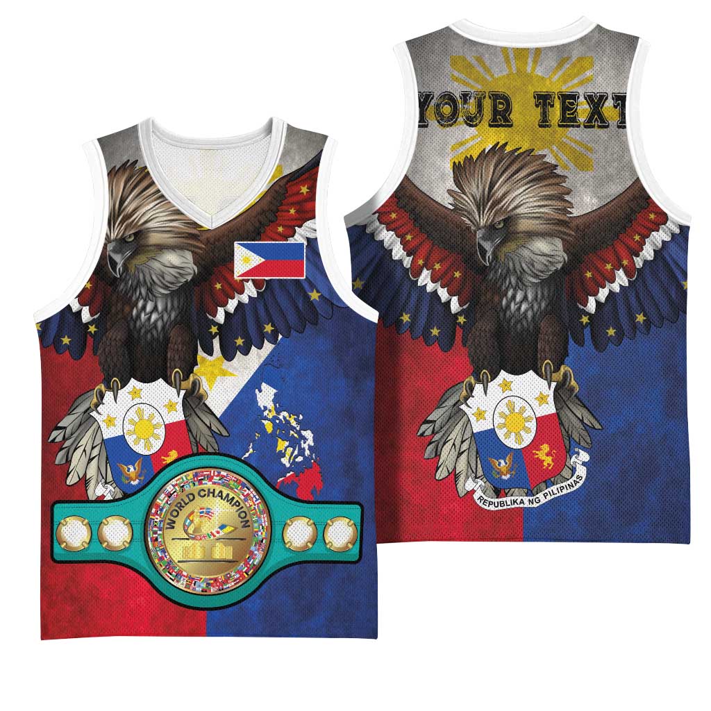 Custom Philippines World Champion Boxing Basketball Jersey Eagle-Grunge Design - Wonder Print Shop