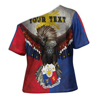 Custom Philippines World Champion Boxing Cross Shoulder Shirt Eagle-Grunge Design - Wonder Print Shop