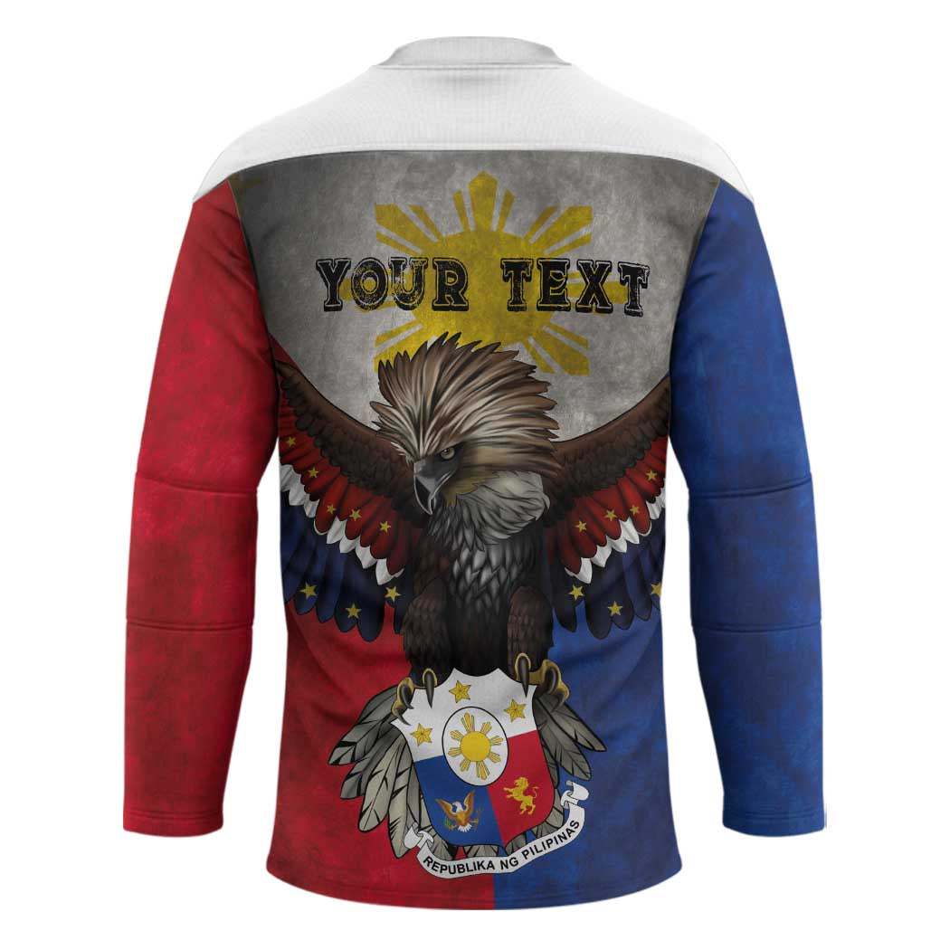 Custom Philippines World Champion Boxing Hockey Jersey Eagle-Grunge Design - Wonder Print Shop