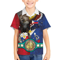 Custom Philippines World Champion Boxing Kid Hawaiian Shirt Eagle-Grunge Design - Wonder Print Shop