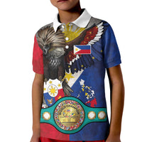Custom Philippines World Champion Boxing Kid Polo Shirt Eagle-Grunge Design - Wonder Print Shop