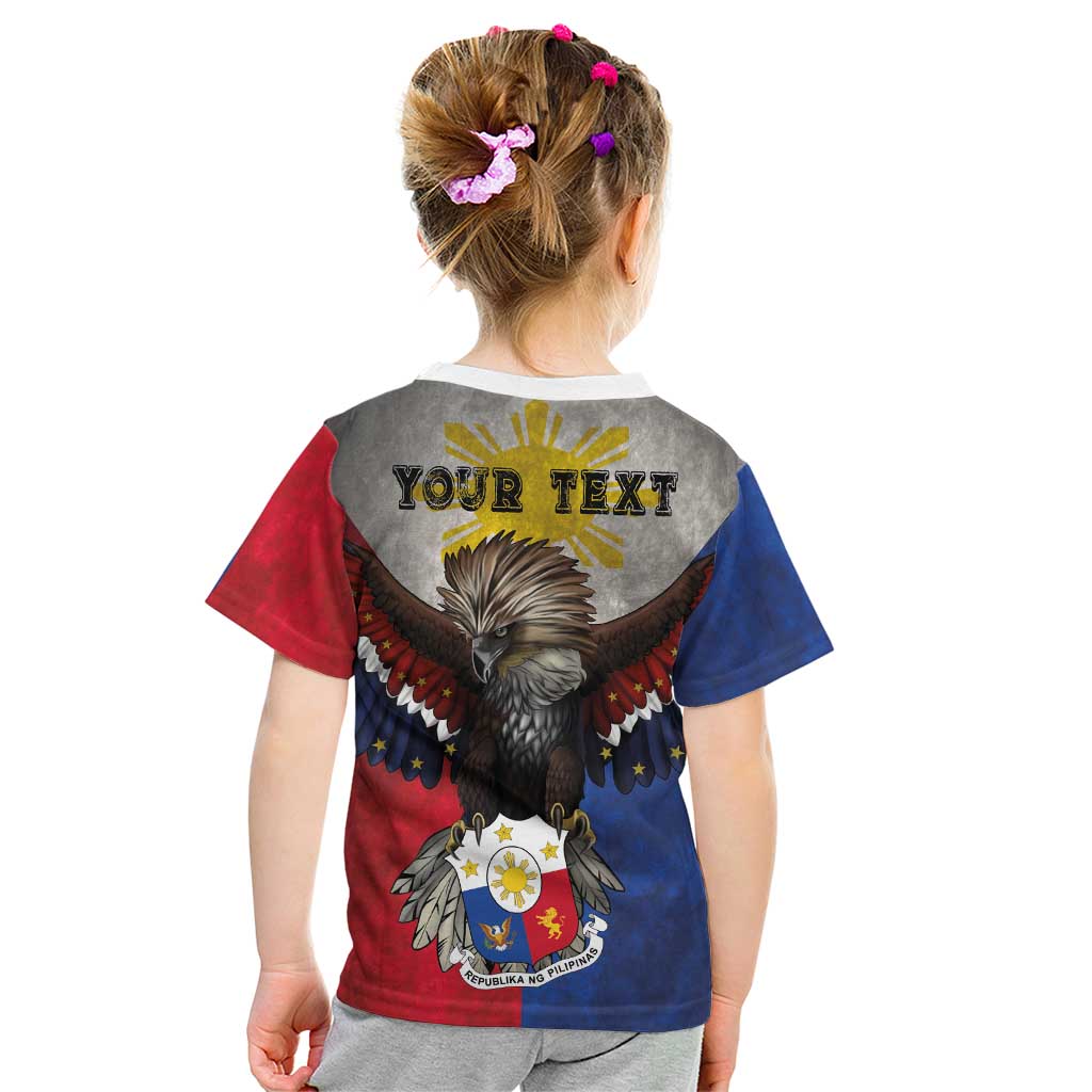 Custom Philippines World Champion Boxing Kid T Shirt Eagle-Grunge Design - Wonder Print Shop