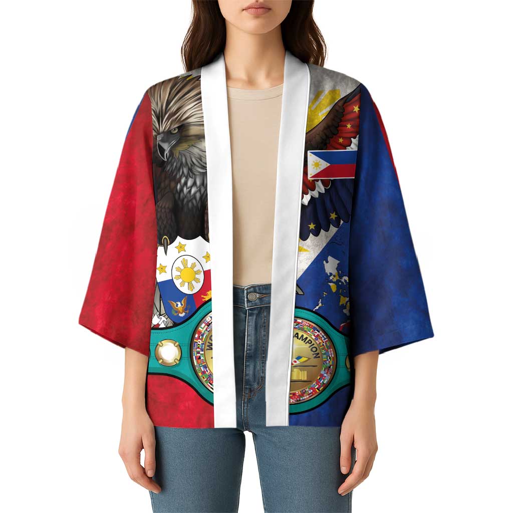 Custom Philippines World Champion Boxing Kimono Eagle-Grunge Design - Wonder Print Shop