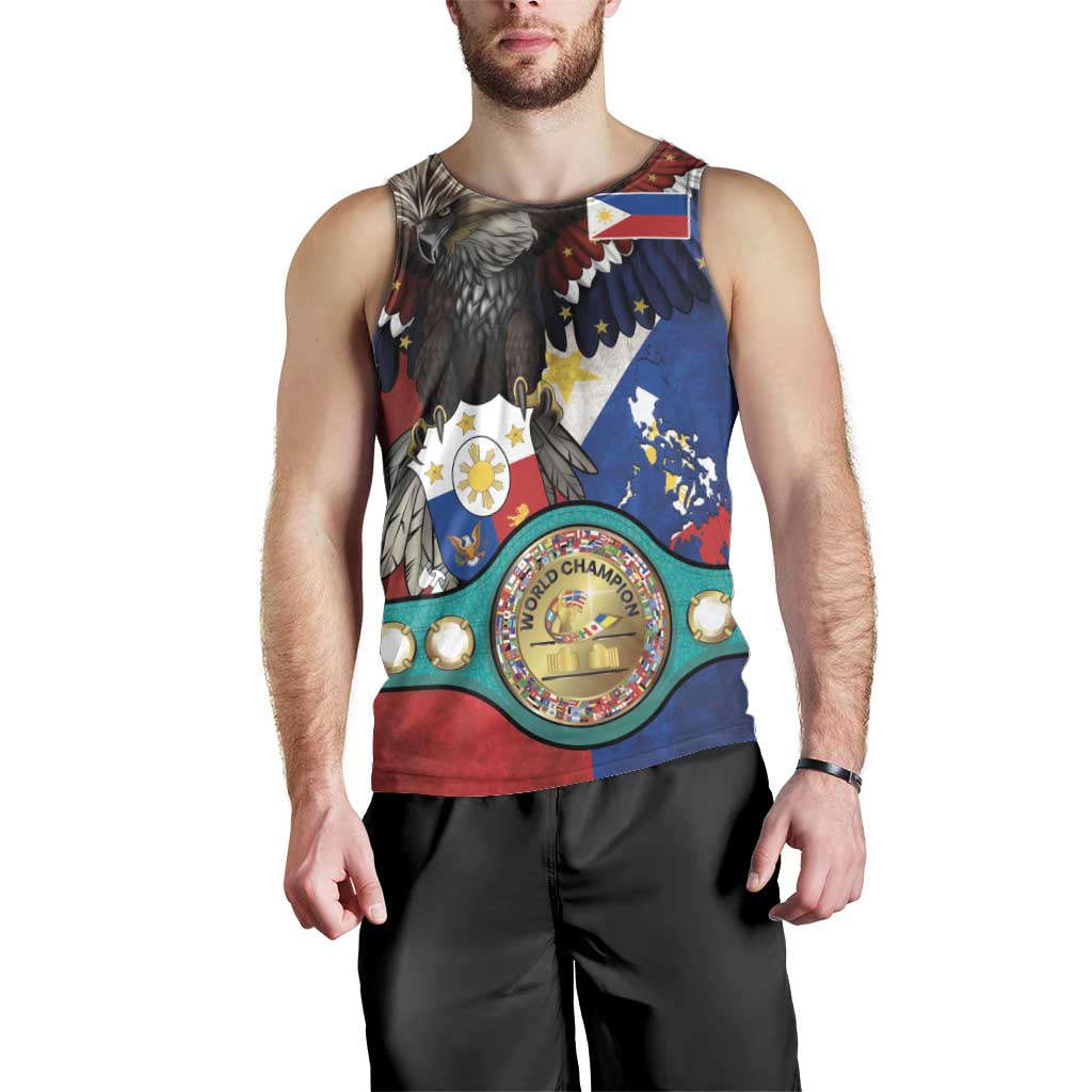 Custom Philippines World Champion Boxing Men Tank Top Eagle-Grunge Design - Wonder Print Shop