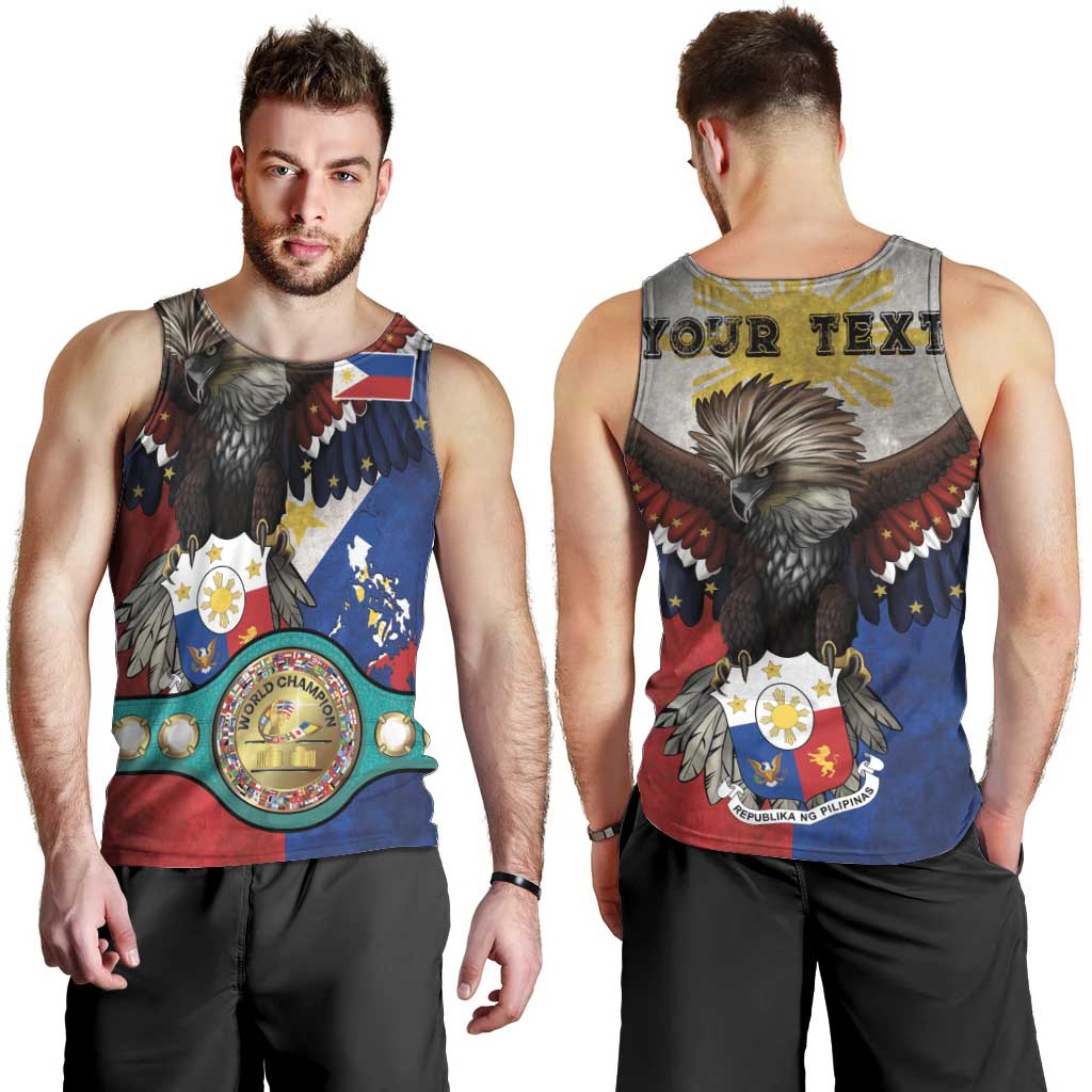 Custom Philippines World Champion Boxing Men Tank Top Eagle-Grunge Design - Wonder Print Shop