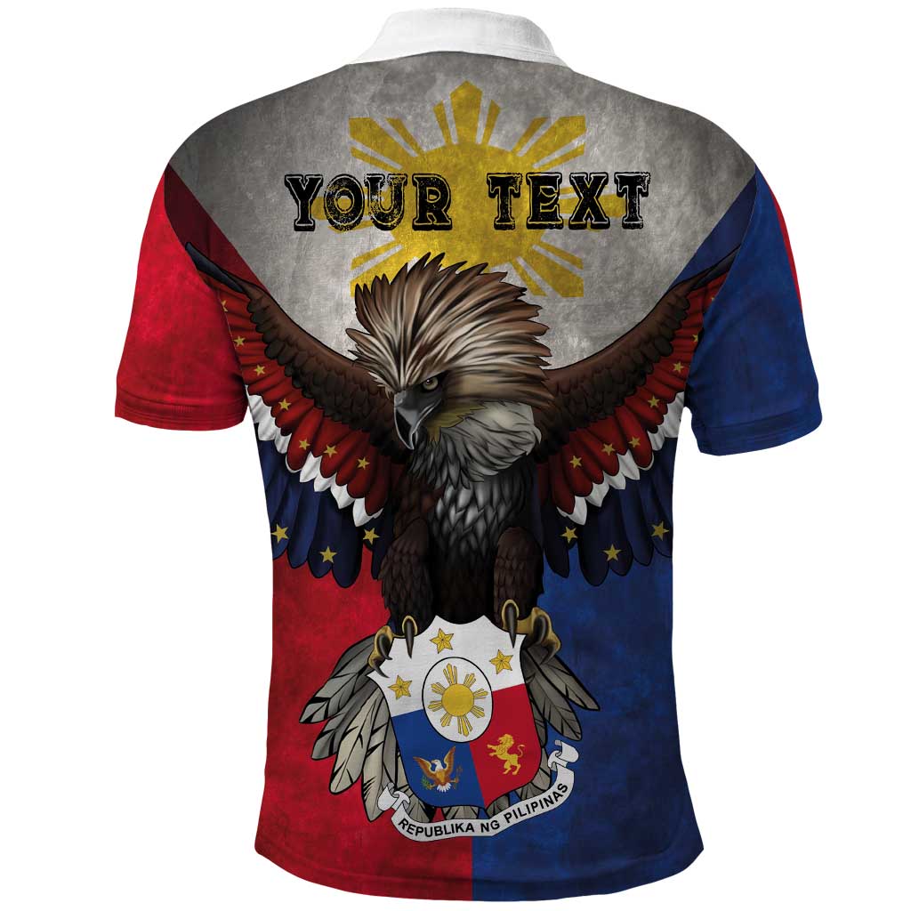 Custom Philippines World Champion Boxing Polo Shirt Eagle-Grunge Design - Wonder Print Shop