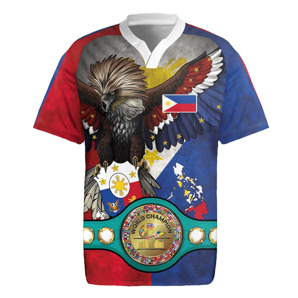 Custom Philippines World Champion Boxing Rugby Jersey Eagle-Grunge Design - Wonder Print Shop