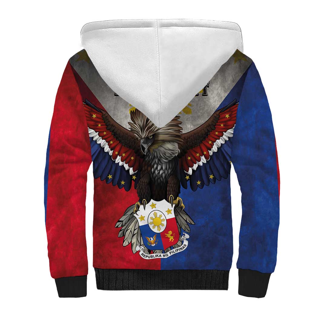 Custom Philippines World Champion Boxing Sherpa Hoodie Eagle-Grunge Design - Wonder Print Shop