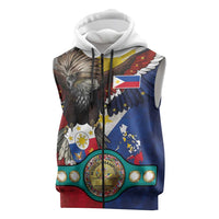 Custom Philippines World Champion Boxing Sleeveless Zip Hoodie Eagle-Grunge Design - Wonder Print Shop