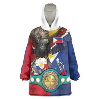 Custom Philippines World Champion Boxing Wearable Blanket Hoodie Eagle-Grunge Design - Wonder Print Shop