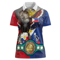 Custom Philippines World Champion Boxing Women Polo Shirt Eagle-Grunge Design - Wonder Print Shop