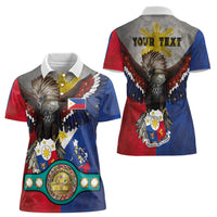 Custom Philippines World Champion Boxing Women Polo Shirt Eagle-Grunge Design - Wonder Print Shop
