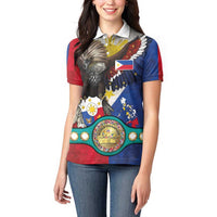 Custom Philippines World Champion Boxing Women Polo Shirt Eagle-Grunge Design - Wonder Print Shop