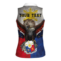 Custom Philippines World Champion Boxing Women Sleeveless Polo Shirt Eagle-Grunge Design - Wonder Print Shop