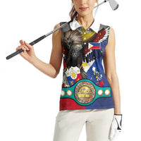 Custom Philippines World Champion Boxing Women Sleeveless Polo Shirt Eagle-Grunge Design - Wonder Print Shop