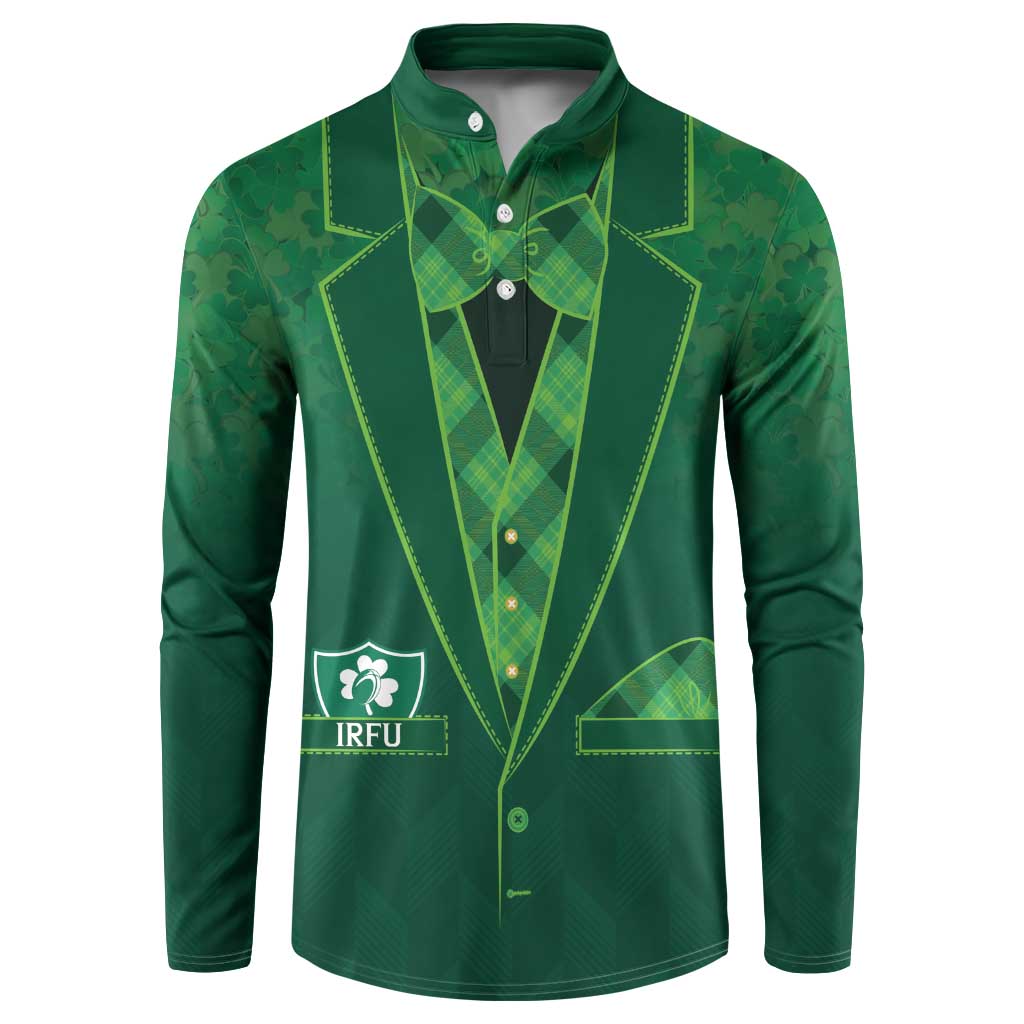 Custom Ireland Rugby Traditional Suit Costume Button Sweatshirt Shamrock Sporty Style - Wonder Print Shop