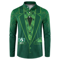 Custom Ireland Rugby Traditional Suit Costume Button Sweatshirt Shamrock Sporty Style - Wonder Print Shop