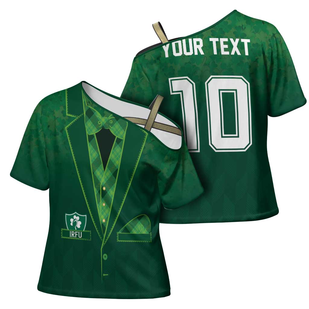 Custom Ireland Rugby Traditional Suit Costume Cross Shoulder Shirt Shamrock Sporty Style - Wonder Print Shop