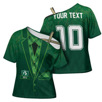 Custom Ireland Rugby Traditional Suit Costume Cross Shoulder Shirt Shamrock Sporty Style - Wonder Print Shop
