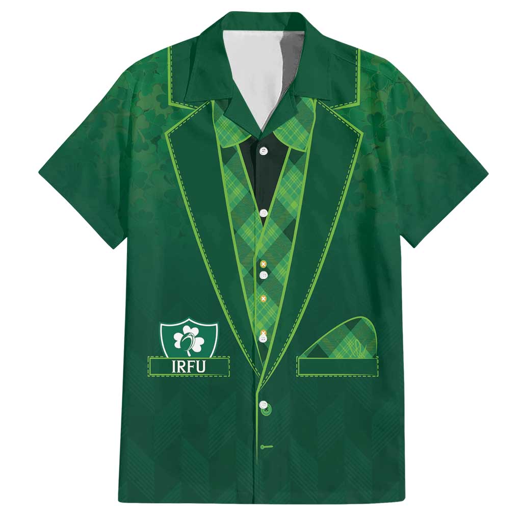 Custom Ireland Rugby Traditional Suit Costume Hawaiian Shirt Shamrock Sporty Style - Wonder Print Shop