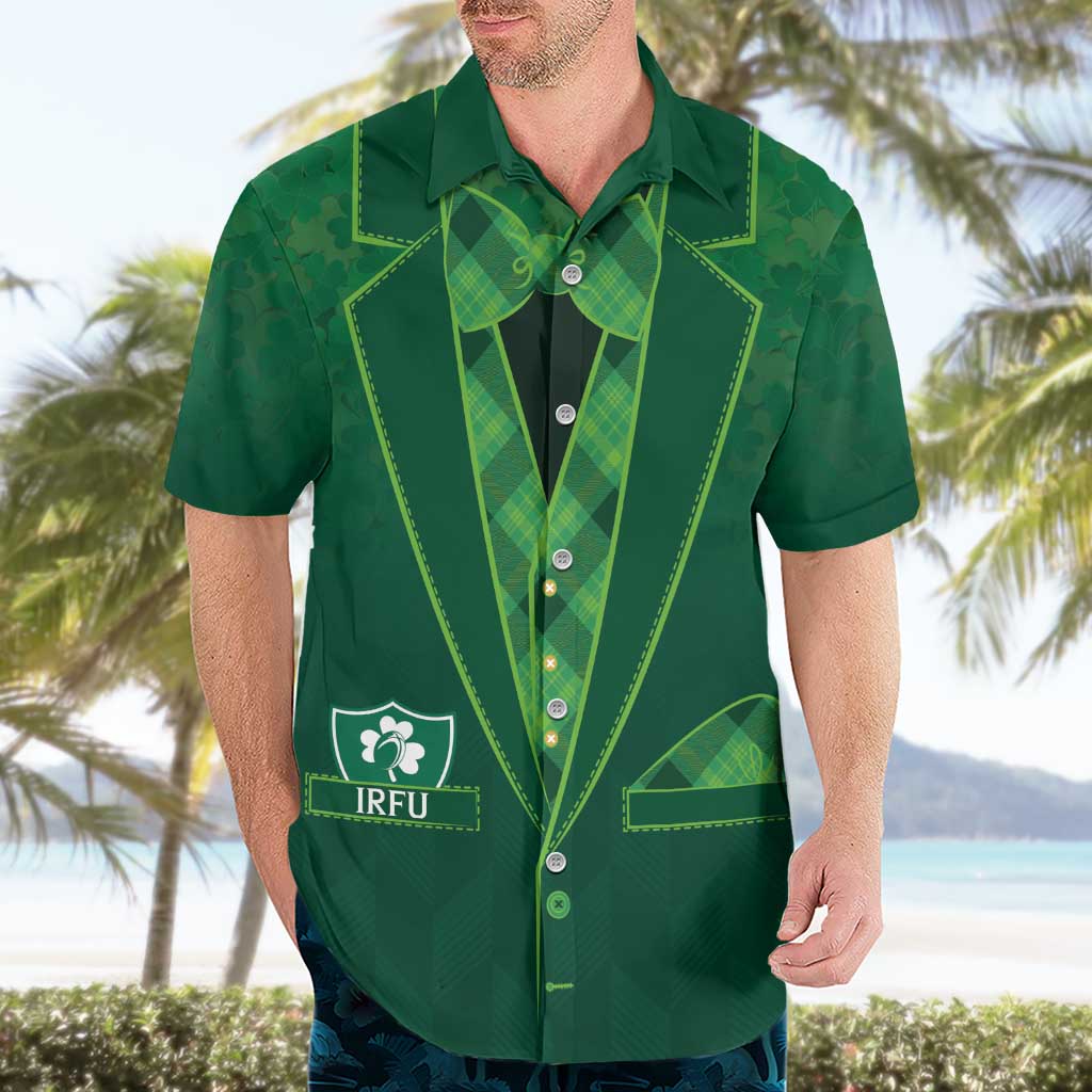 Custom Ireland Rugby Traditional Suit Costume Hawaiian Shirt Shamrock Sporty Style - Wonder Print Shop