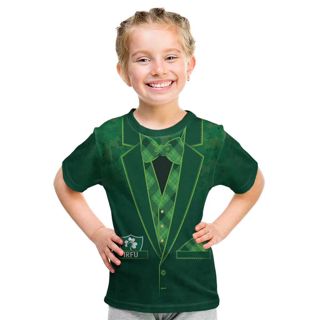 Custom Ireland Rugby Traditional Suit Costume Kid T Shirt Shamrock Sporty Style - Wonder Print Shop