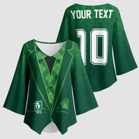 Custom Ireland Rugby Traditional Suit Costume Kimono Sleeve Blouse Shamrock Sporty Style - Wonder Print Shop