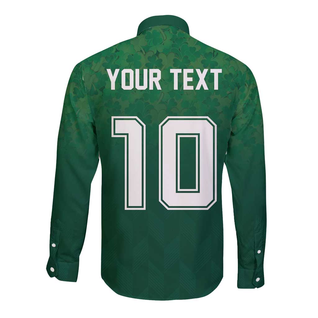 Custom Ireland Rugby Traditional Suit Costume Long Sleeve Button Shirt Shamrock Sporty Style - Wonder Print Shop