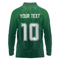 Custom Ireland Rugby Traditional Suit Costume Long Sleeve Polo Shirt Shamrock Sporty Style - Wonder Print Shop
