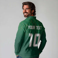 Custom Ireland Rugby Traditional Suit Costume Long Sleeve Polo Shirt Shamrock Sporty Style - Wonder Print Shop