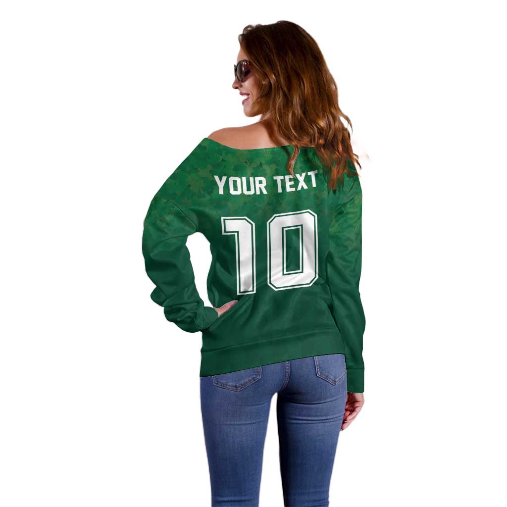 Custom Ireland Rugby Traditional Suit Costume Off Shoulder Sweater Shamrock Sporty Style - Wonder Print Shop