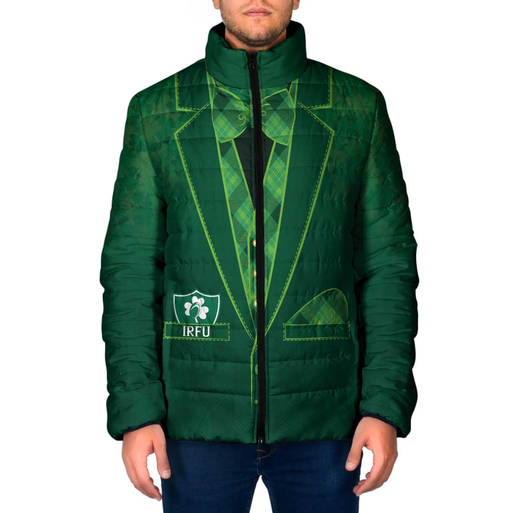 Custom Ireland Rugby Traditional Suit Costume Padded Jacket Shamrock Sporty Style - Wonder Print Shop