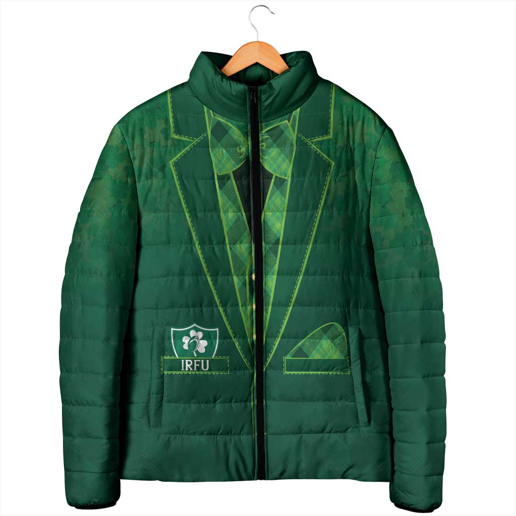 Custom Ireland Rugby Traditional Suit Costume Padded Jacket Shamrock Sporty Style - Wonder Print Shop