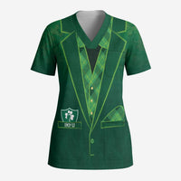 Custom Ireland Rugby Traditional Suit Costume Scrub Top Shamrock Sporty Style - Wonder Print Shop