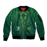 Custom Ireland Rugby Traditional Suit Costume Sleeve Zip Bomber Jacket Shamrock Sporty Style - Wonder Print Shop