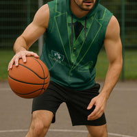 Custom Ireland Rugby Traditional Suit Costume Sleeveless Hoodie Shamrock Sporty Style - Wonder Print Shop