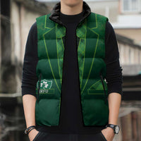 Custom Ireland Rugby Traditional Suit Costume Sleeveless Puffer Jacket Shamrock Sporty Style - Wonder Print Shop