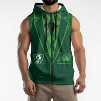 Custom Ireland Rugby Traditional Suit Costume Sleeveless Zip Hoodie Shamrock Sporty Style - Wonder Print Shop