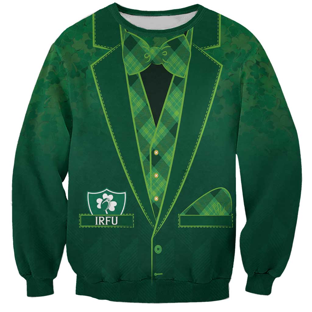 Custom Ireland Rugby Traditional Suit Costume Sweatshirt Shamrock Sporty Style - Wonder Print Shop