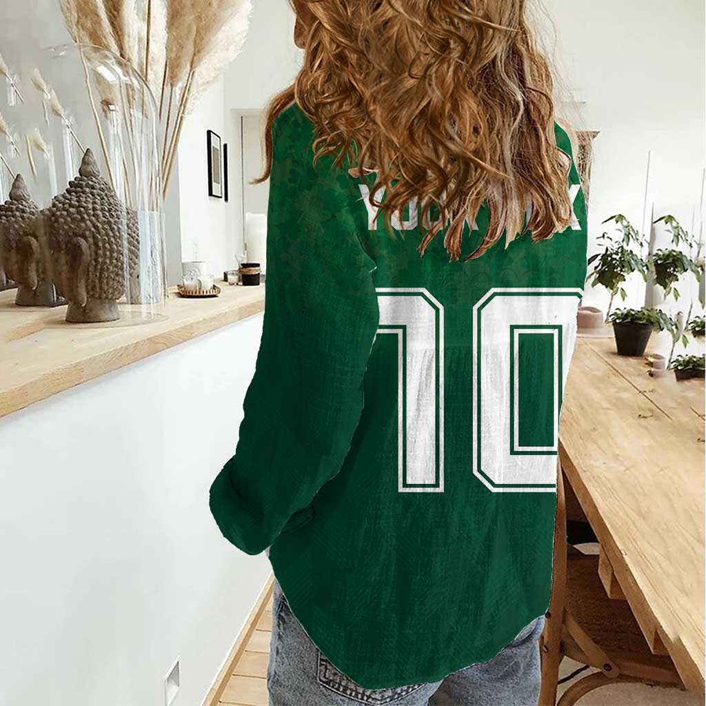 Custom Ireland Rugby Traditional Suit Costume Women Casual Shirt Shamrock Sporty Style - Wonder Print Shop