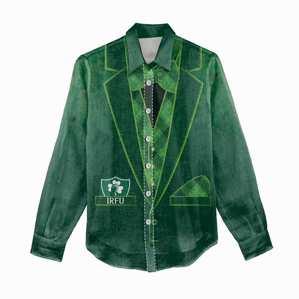 Custom Ireland Rugby Traditional Suit Costume Women Casual Shirt Shamrock Sporty Style - Wonder Print Shop