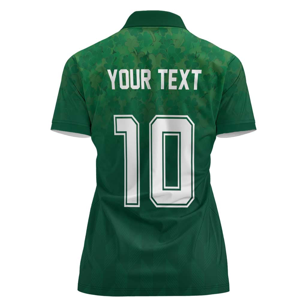 Custom Ireland Rugby Traditional Suit Costume Women Polo Shirt Shamrock Sporty Style - Wonder Print Shop