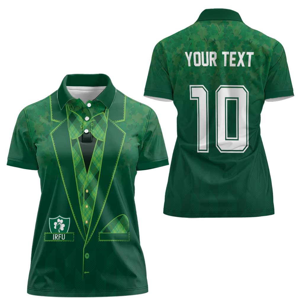 Custom Ireland Rugby Traditional Suit Costume Women Polo Shirt Shamrock Sporty Style - Wonder Print Shop