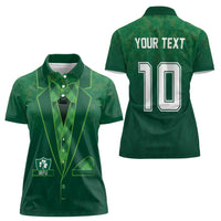 Custom Ireland Rugby Traditional Suit Costume Women Polo Shirt Shamrock Sporty Style - Wonder Print Shop