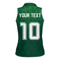 Custom Ireland Rugby Traditional Suit Costume Women Sleeveless Polo Shirt Shamrock Sporty Style - Wonder Print Shop