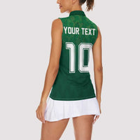 Custom Ireland Rugby Traditional Suit Costume Women Sleeveless Polo Shirt Shamrock Sporty Style - Wonder Print Shop