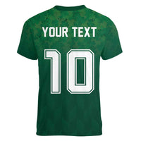 Custom Ireland Rugby Traditional Suit Costume Women V-Neck T-Shirt Shamrock Sporty Style - Wonder Print Shop