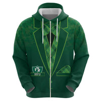 Custom Ireland Rugby Traditional Suit Costume Zip Hoodie Shamrock Sporty Style - Wonder Print Shop